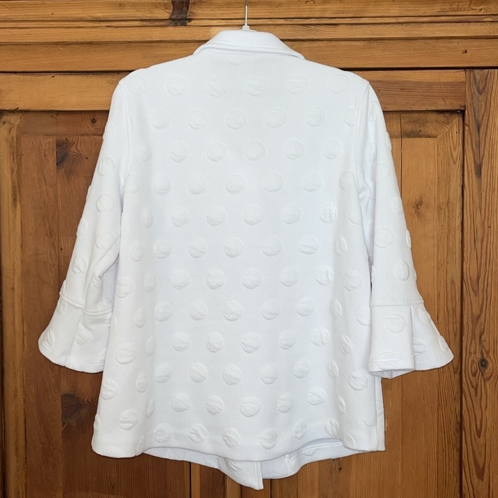 Multiples White Cotton Blend Button Down Jacket S… - image 3